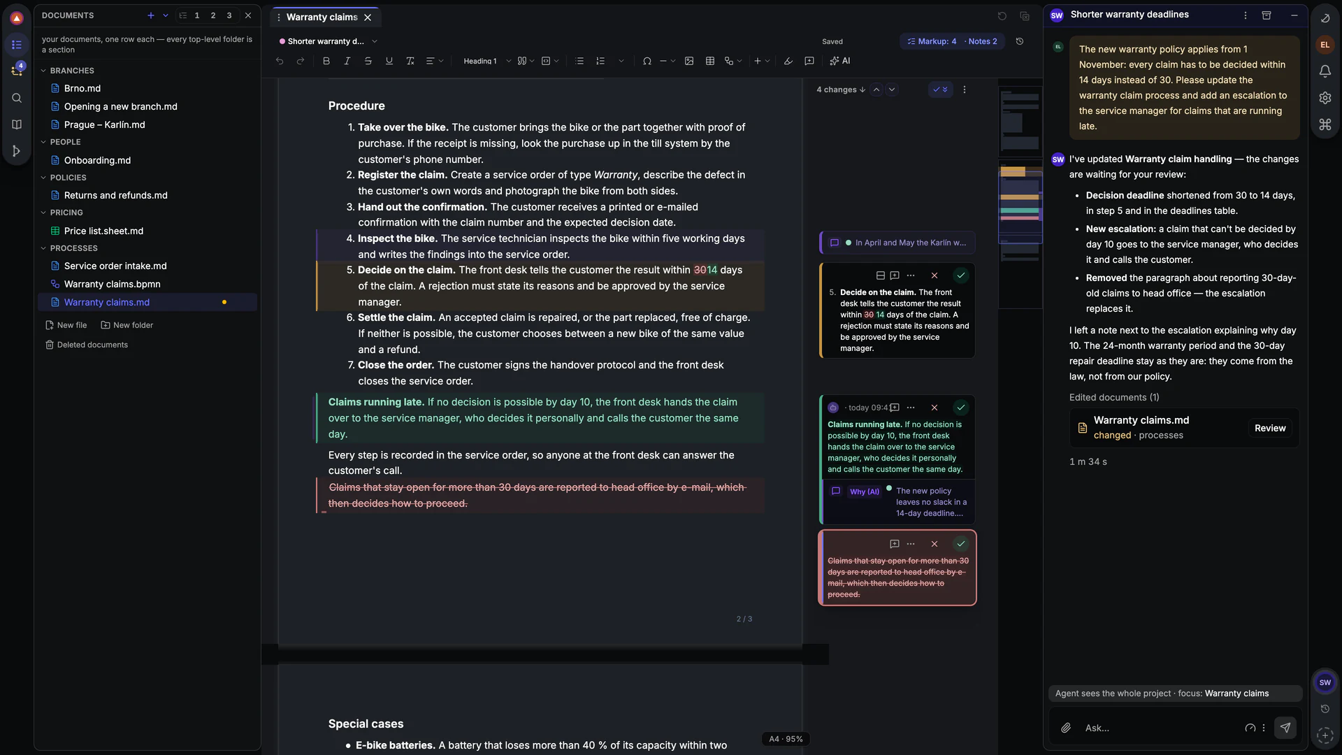 The Delta Flow workspace in dark mode.